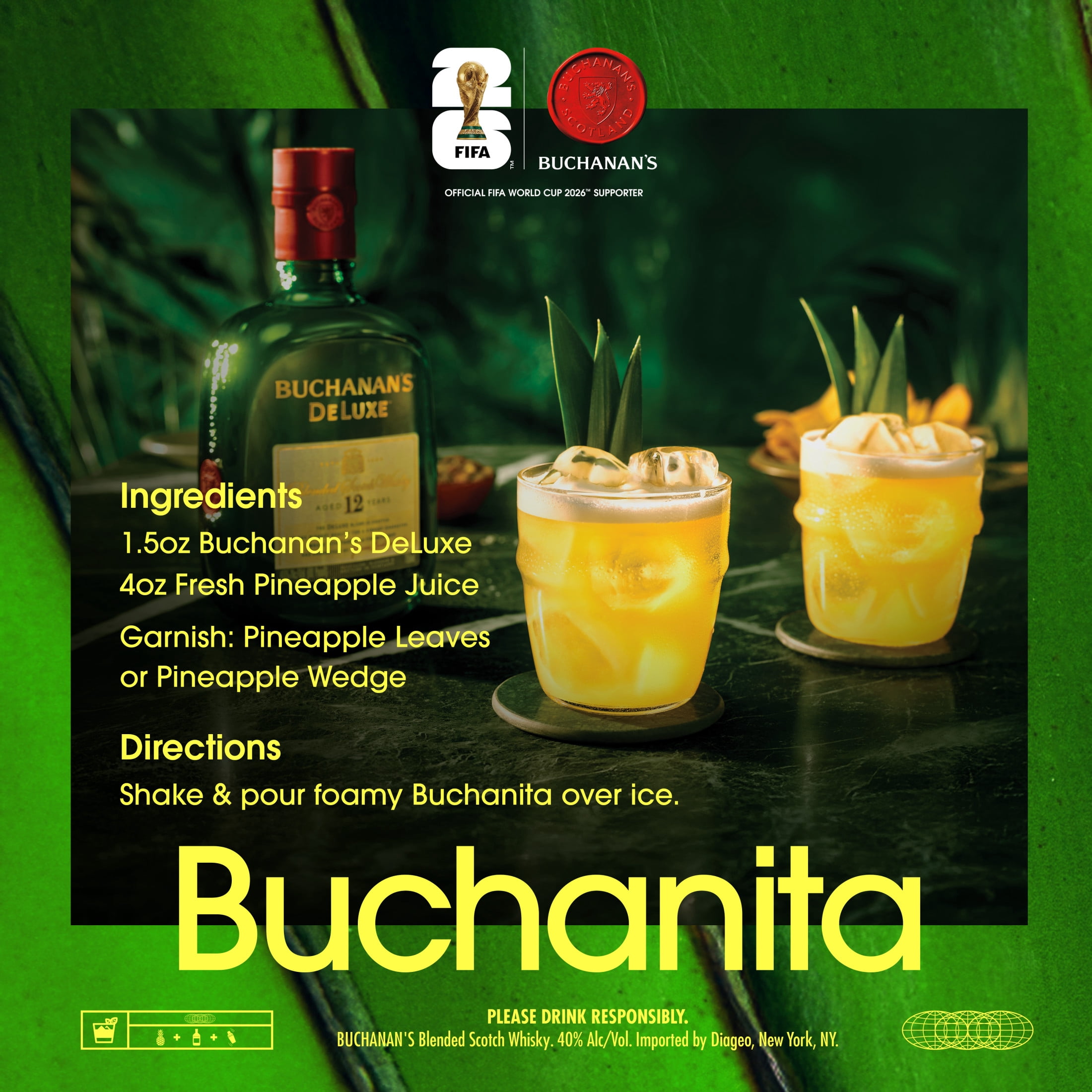 Buchanan's DeLuxe Aged 12 Years Blended Scotch Whisky, 750 mL, 40% ABV