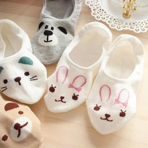 Women's Sock Slippers Women Cotton Socks Nonslip Loafer Cut Animal Fashion,Gray Women's Accessories Sock Slippers