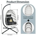 thumbnail image 3 of FFZ Outdoor Egg Hanging Chair With Stand, Patio Wicker Swing Egg Chair Indoor Swinging Chair Outdoor Hammock Egg Chair, 3 of 6