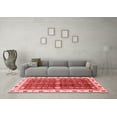 thumbnail image 3 of Ahgly Company Machine Washable Indoor Round Oriental Red Modern Area Rugs, 6' Round, 3 of 4