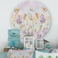 thumbnail image 2 of Designart 'Blossoming Pastel Tones Flowers' Traditional Circle Metal Wall Art 23x23 - Disc of 23, 2 of 5
