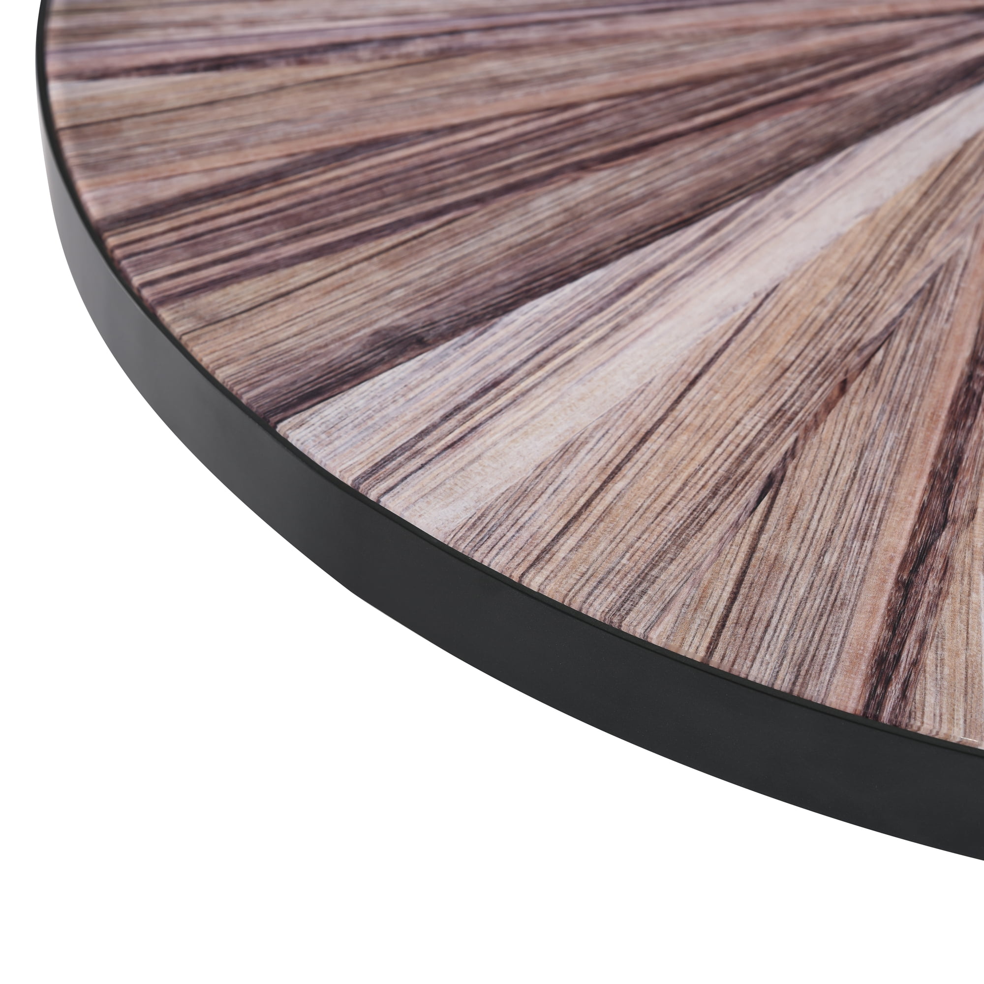 Beka Mid-Century Round Maroon Coffee Table Set with Tempered Glass Top - Set of 2