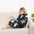 thumbnail image 4 of Halloween Ghost Bat Star Pattern Blanket Hoodies for Kids 6-13YR Oversize Wearable Blanket Hoodies for Boys Girls Teens, 4 of 7