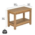 thumbnail image 4 of DEXTRUS Shower Bench with Storage Shelf, Waterproof HIPS Shower Stool with Non-Slip Pads, Natural, 4 of 9