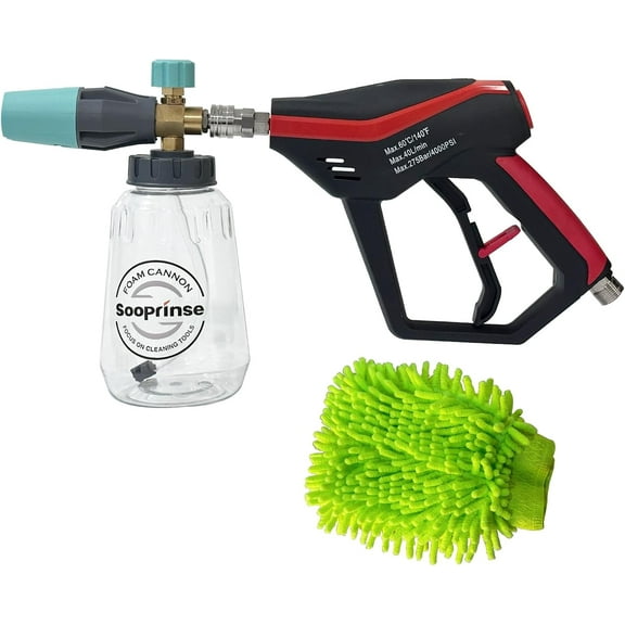 WANBIN Pressure Washer Gun with Foam Cannon Snow Foam Lance, Short Gun, 1 Liter, 4000 PSI