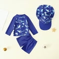 thumbnail image 5 of CAICJ98 Toddler Baby Boy 3 Pieces Swimsuit Set Swimwear Zipper Bathing Suit UPF 50+ Long Sleeve Rash Guards with Hat (Dark Blue,2-3 Years), 5 of 5
