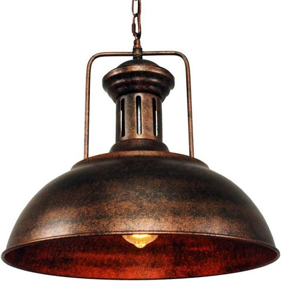 American Metal Iron Pendant Light Fixture, Vintage Industrial Pendant Lighting, Retro Rustic Farmhouse Pendant Lamp, Single Pendant Light for Kitchen Island Dining Room Table Entrance
