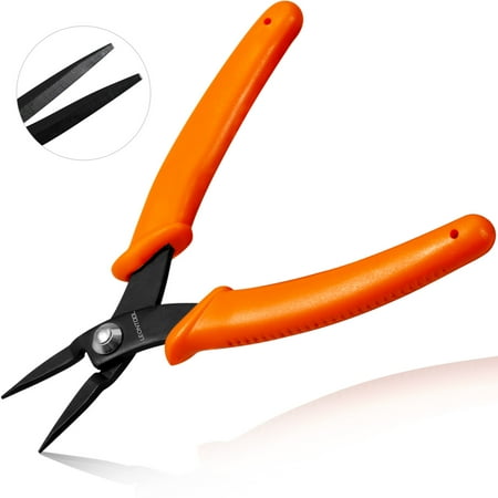 

LEONTOOL 5-Inch Long Nose Pliers Specialty Pointed Nose Tweezer Nose Pliers 1mm Diameter Tip Mini Needle Nose Chain Nose Pliers Flat Smooth Jaw Precision Pliers Jewellery Making Tool