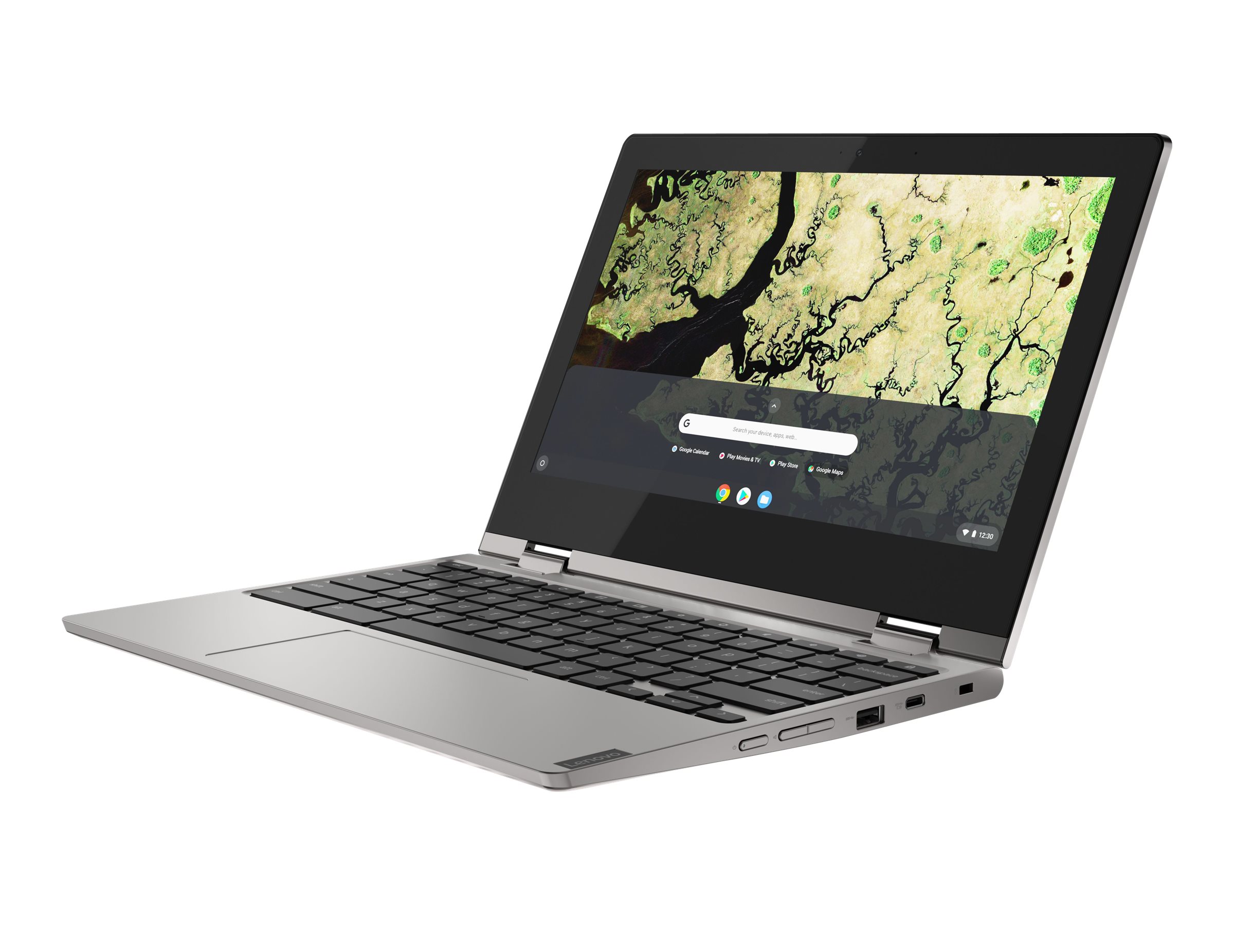 Lenovo Chromebook C340-11 81TA - Flip design - Intel Celeron - N4000 / up to 2.6 GHz - Chrome OS - UHD Graphics 600 - 4 GB RAM - 64 GB eMMC - 11.6" IPS touchscreen 1366 x 768 (HD) - Wi-Fi 5 - platinum gray - kbd: US - image 4 of 15