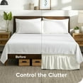 thumbnail image 4 of Bare Home Adjustable Wrap Around Bed Skirt - 15 Inch Drop - Easy Fit - Ruffle Pleats - King, Cream, 4 of 6