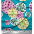 thumbnail image 1 of Soimoi Silk Fabric Mandala Ethnic Print Fabric by The Yard 42 Inch Wide, 1 of 3