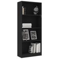 thumbnail image 3 of vidaXL 4-Tier Book Cabinet Black 60x24x142 cm Engineered Wood, 3 of 7