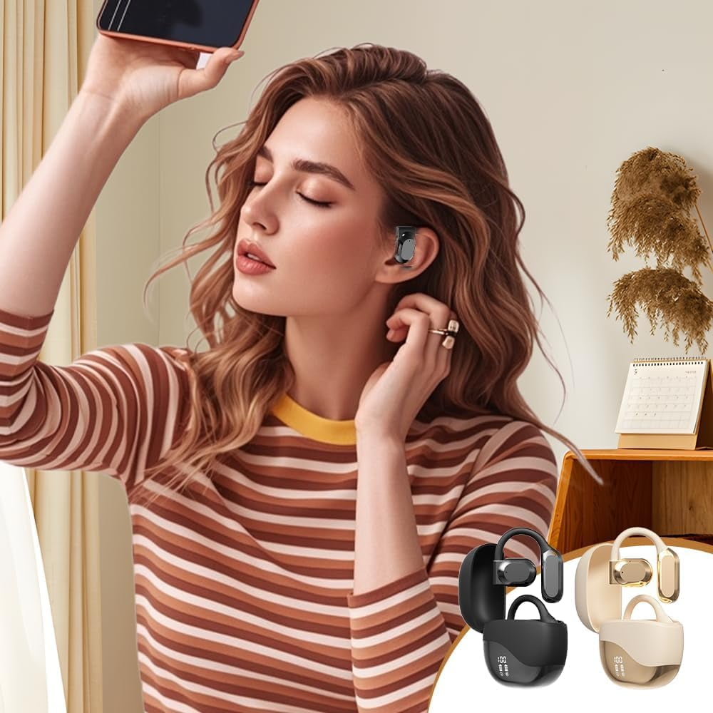 2025 New Ai Translating Earbuds, Wireless Bluetooth Translation Earbuds Translation Earbuds Real Time, 144 Languages Play Music Bluetooth Over-Ear for Travel Business Learning (Black)