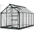 thumbnail image 2 of TRAMULL 6x10 ft Polycarbonate Greenhouse for Outdoors, Upgraded Heavy Duty Aluminum Frame Walk-in Green House Garden Adjustment Roof Vent,Hinged Door,Rain Gutter, 2 of 7