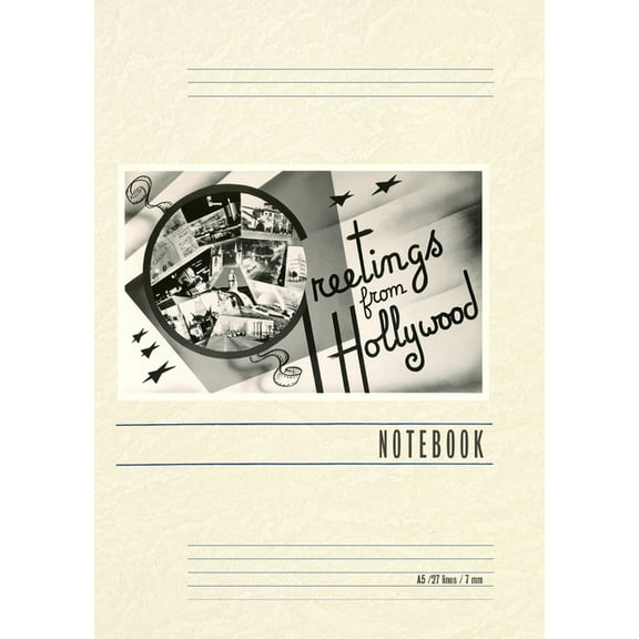 Vintage Lined Notebook Greetings from Hollywood, California, (Paperback)