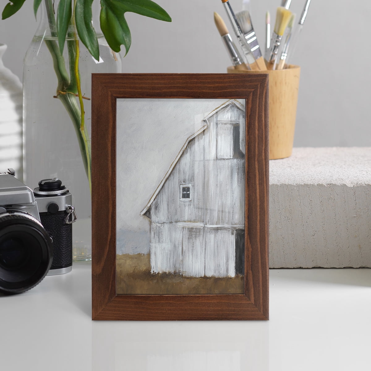 Abandoned Barn II -Framed Print w/glass-Chestnut