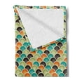 thumbnail image 2 of Geometric Soft Flannel Fleece Throw Blanket, Funky Disc Shaped Repeating Half Circles Swirled Colorful Stripes Urban Design, Cozy Plush for Indoor and Outdoor Use, 50" x 70", Multicolor, by Ambesonne, 2 of 5