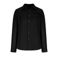 thumbnail image 4 of TKLPEHG Womens Dressy Tops Lapel Button Shirts Lightweight Casual Comfy Classic Solid Color Loose Fashion Long Sleeve Blouses (Black,XL), 4 of 6
