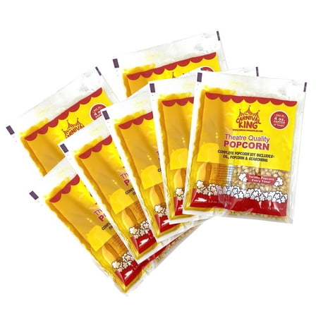 Carnival King All-In-One Popcorn CM31 Kit for 4 Ounce Popper - 16 Cups of Popped Popcorn Per Packet - Easy to Use Popcorn Portion Packs (7 Pack)
