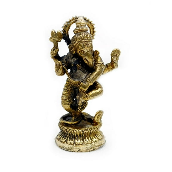 Vietguild's Dancing Ganesh Bronze Figurine Statue Amulet