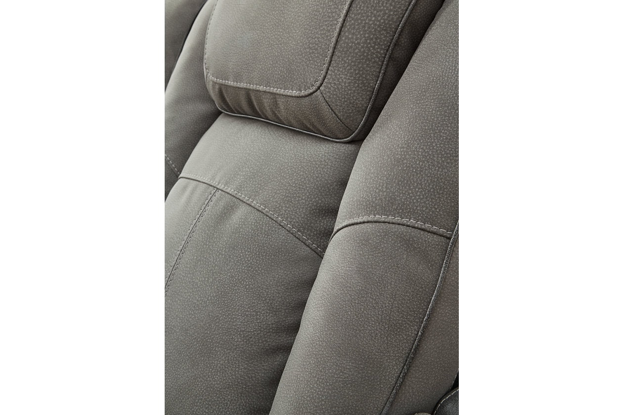 Ashley Furniture Next-Gen DuraPella Faux Leather Power Recliner in Gray