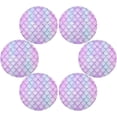 thumbnail image 3 of Pink Blue Mermaid Scales Round Placemats Washable Placemats Non-Slip Heat-Resistant Table Place Mats for Dining Kitchen Holiday Party Table Decoration 15.4"-6PCS Table Mat, 3 of 7