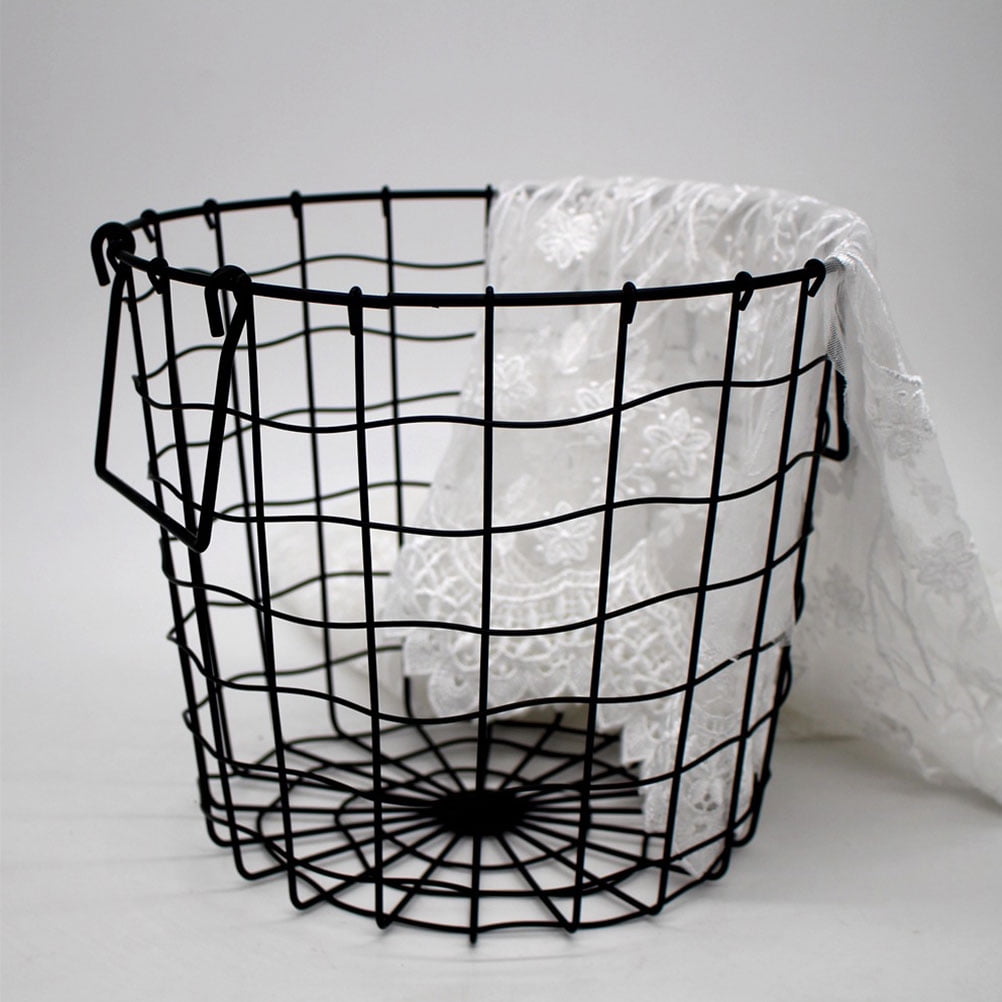 AURARMLET 1Pcs Laundry Hamper for Home Use Wrought Iron Black Design