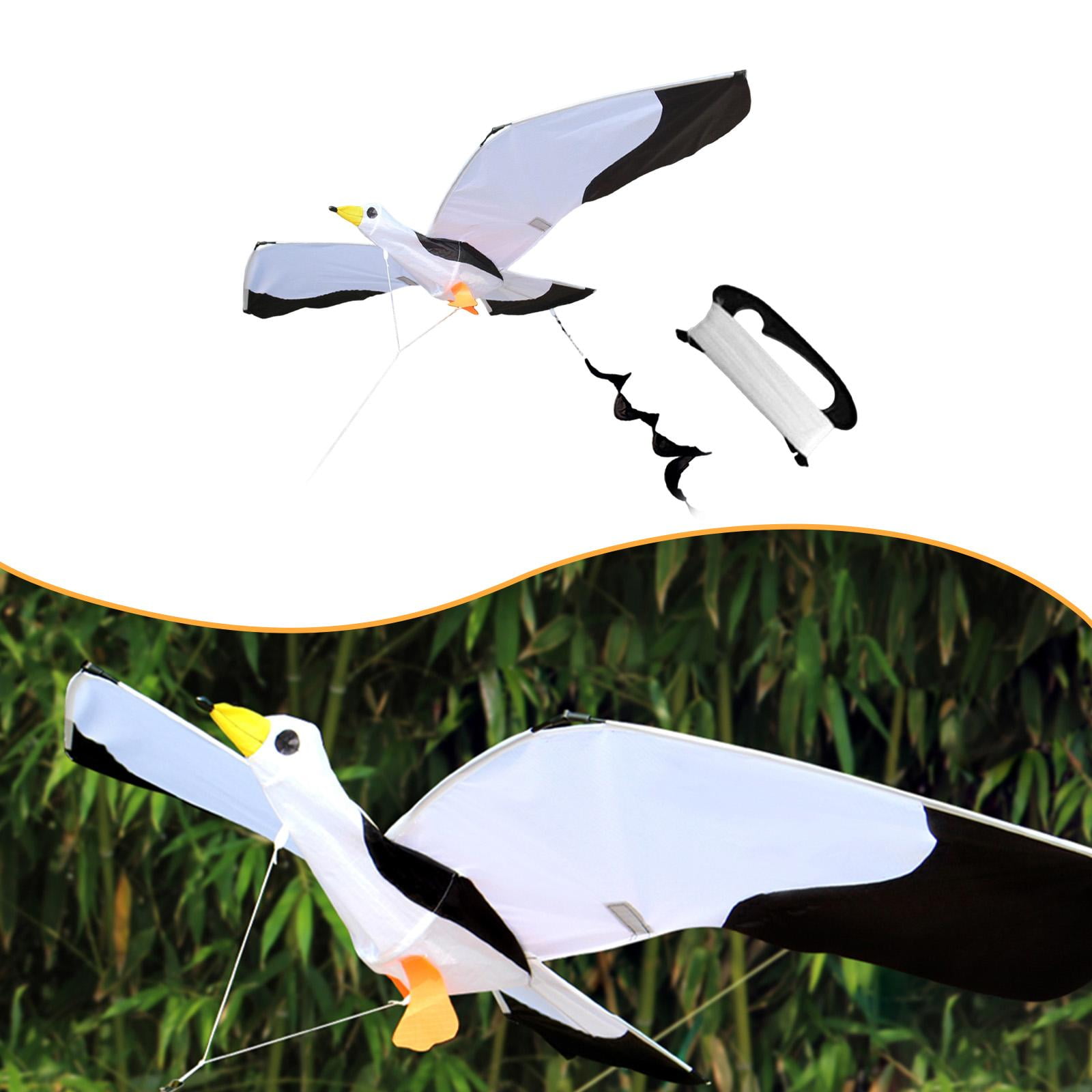 Seagull Kite Outdoor Flyer with Polyester Material Easy Assembly for Adults and Kids Beach Park Use