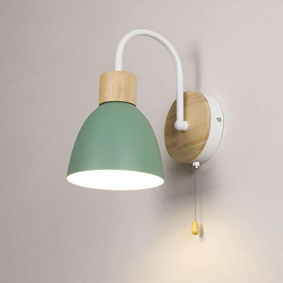 Modern Iron Wall Light Single Head Wall Luminaire Indoor Wall Mounted Light with Pull Switch Creative Metal Wall Lamp Bedroom Living Room Wall Lantern Bedside Lamps