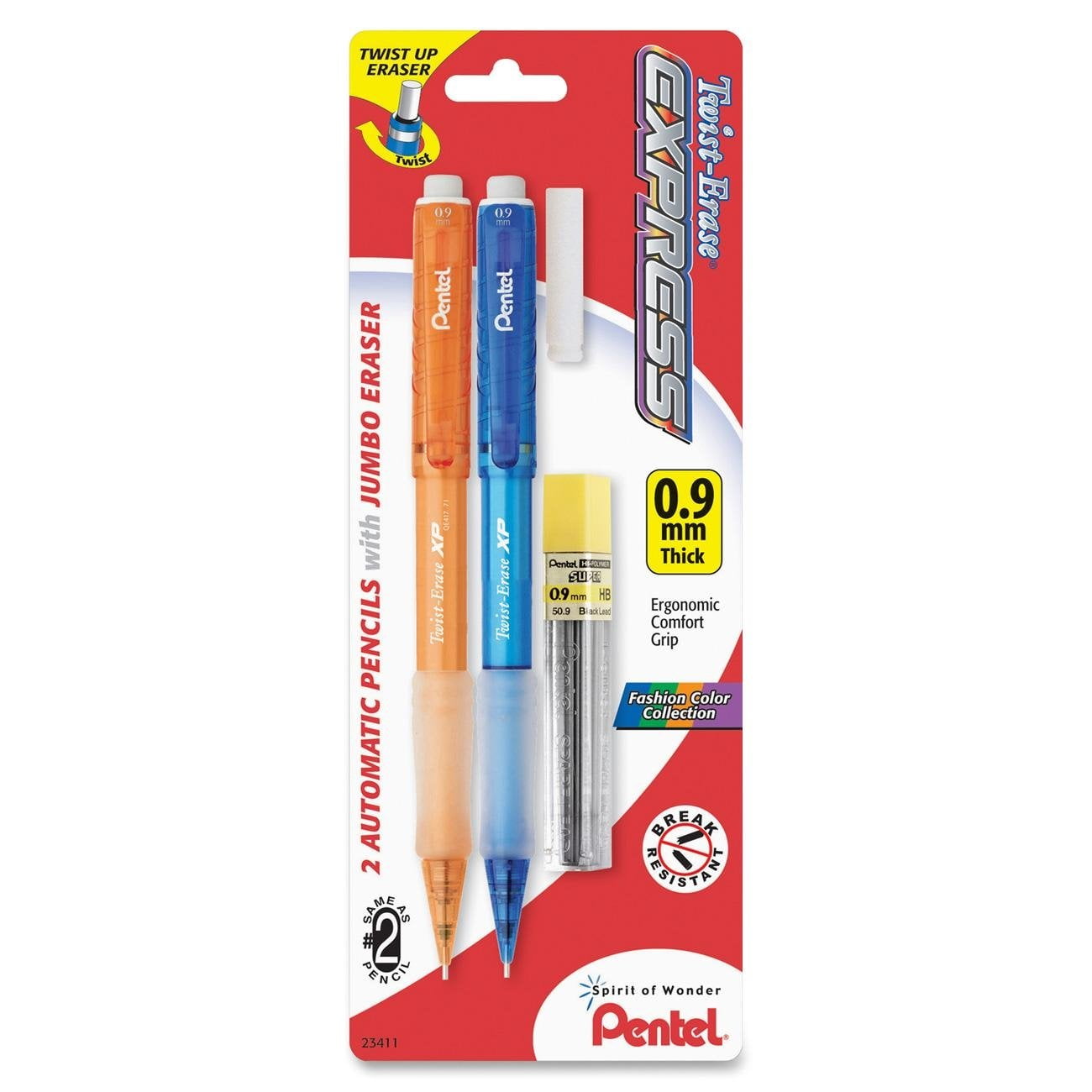 Pentel Twist Erase EXPRESS Automatic Pencil, 0.7mm Lead Size, Violet Barrel, Box of 12 (QE417V)