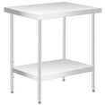 thumbnail image 1 of Garvee Table de Préparation en Acier Inoxydable, avec Étagère Réglable, Table Commerciale Robuste avec Étagère Réglable pour Usage Extérieur, Restaurants, Hôtels, 1 of 5