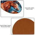 thumbnail image 5 of Horse 6Pcs Round Microfiber Leather Table Coasters, 11x11 cm/4.3x4.3 in, Heat- Drink Mats for Home and Kitchen, 5 of 6
