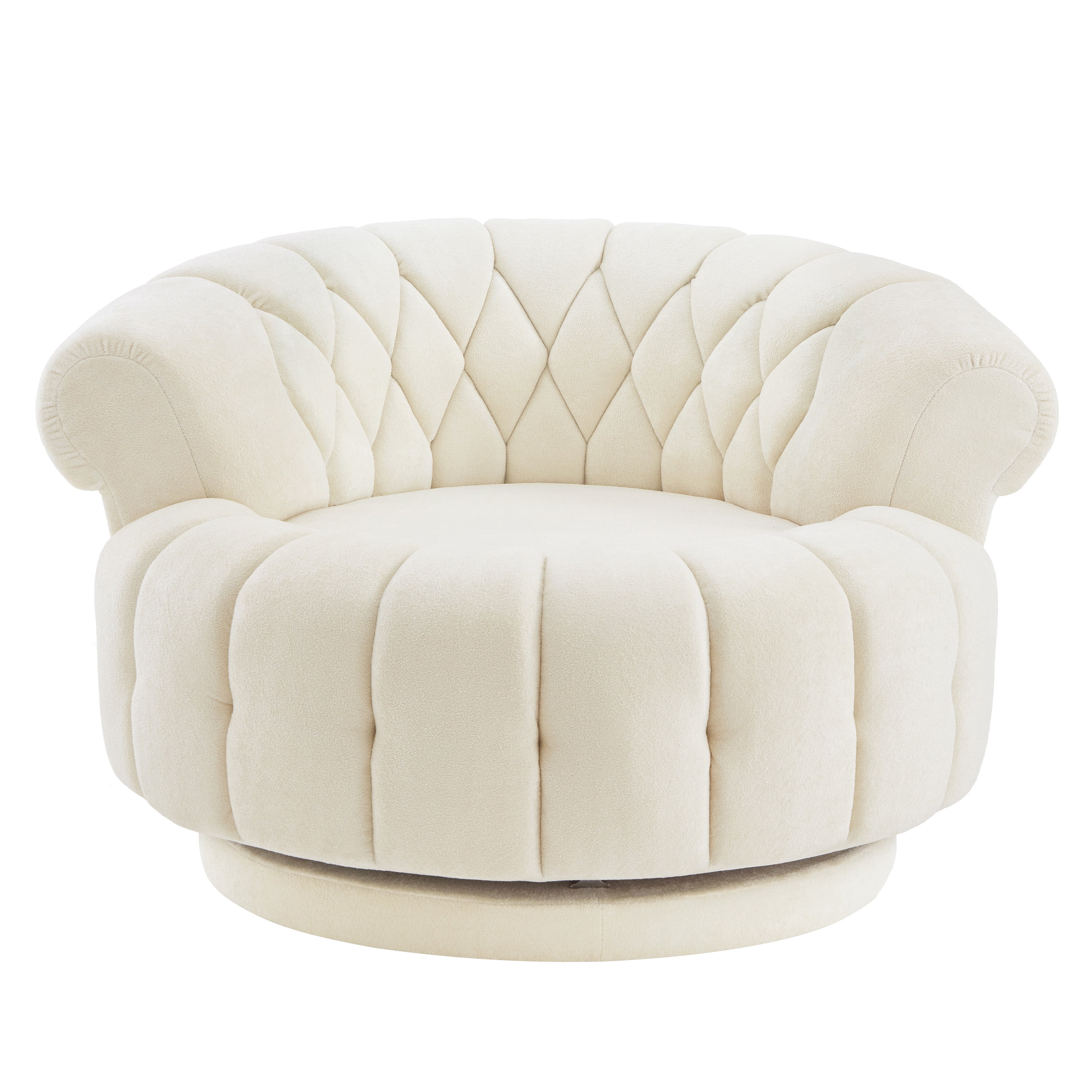 Euroco Swivel Accent Chair 360°Swivel Chair Sofa Barrel Swivel Chair Round Club Chair for Living Room and Bedroom