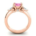 thumbnail image 4 of 2.50 Carat Round Cut Pink Sapphire Gemstone Natural Diamond New Wedding Ring for her 18K Rose Gold Size 3 by Diamond Capitals, 4 of 8