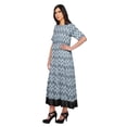 thumbnail image 2 of Moomaya Printed Long Kurti Summer Wear Ladies A-Line Tunic Dress Top For Women, 2 of 5