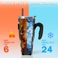 thumbnail image 3 of 40oz Tumbler,Black Christmas Santa Pattern Insulated Tumblers with Removable Handle,Stainless Steel Double Vacuum Coffee Tumbler Cup with Straw for Home,Office,Travel,Party, 3 of 5