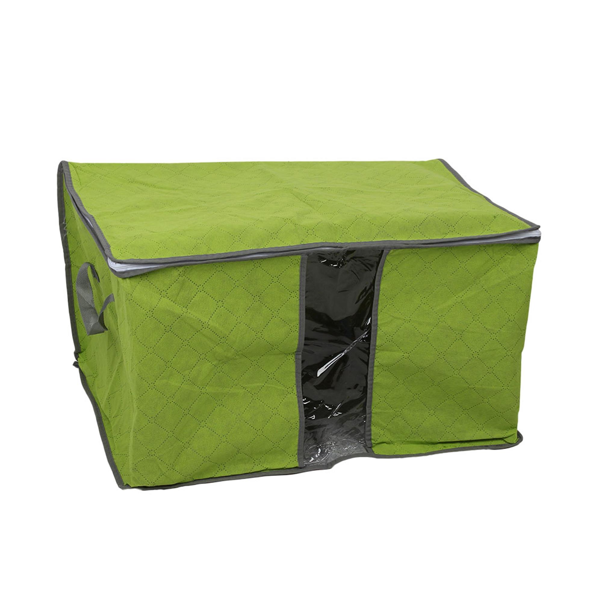 Home NonWoven Fabric Handle Thick Storage Bag Organizer Green