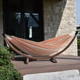 thumbnail image 2 of Vivere Double Sunbrella Cotton Hammock with Solid Pine Arc Stand, 2 of 2