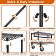 thumbnail image 4 of Heavy Duty Closet Garment Rack,3-Tier Adjustable Metal Freestanding Clothes Rack with 2 Rods and Side Hooks,Wheels,15.7" D x 29.5" W x 74.5" H,Black, 4 of 8