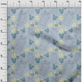 thumbnail image 2 of oneOone Cotton Jersey Light Grayish Blue Fabric Clothes|Footprint & Baby Feeder Kids Sewing Craft Projects Fabric Prints By Yard 58 Inch Wide, 2 of 4