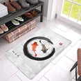 thumbnail image 3 of MKHERT Koi Carps in Black Zen Circle and Bamboo Traditional Style Sumi-E Doormat Rug Home Decor Floor Mat Bath Mat 30x18 inch, 3 of 3