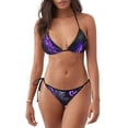 thumbnail image 1 of Balery Purple Plant White Tiger Pijama Estampado Bikini de Dos Piezas para Mujer - Conjunto de Bikini Ajustable Sexy y Cómodo para Playa, 1 of 6