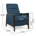 thumbnail image 4 of GDF Studio Drury Contemporary Fabric Upholstered Pushback Recliner, Navy Blue and Dark Walnut, 4 of 13