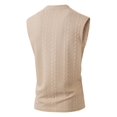 thumbnail image 5 of Sewkxo Men's Knitted Tank Tops Casual Sleeveless Shirt Summer Lightweight Trendy Light Tank Tops,Khaki S, 5 of 8