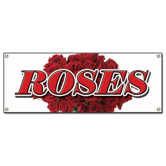 SignMission B-Roses Banner Sign - Roses