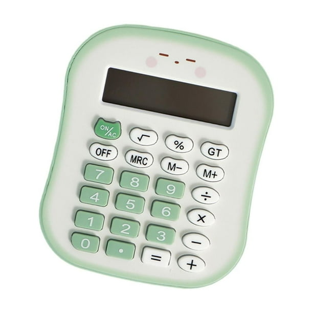 Calculadora de pan pequeña, portátil, sencilla, compacta, ligera, bonita, de 12 dígitos. Verde