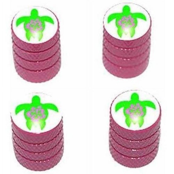 Hibiscus Turtle Hawaii Hawaiian Tire Rim Wheel Aluminum Valve Stem Caps, Multiple Colors