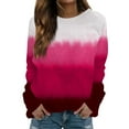 thumbnail image 2 of Outfmvch Sweaters for Women Womens Sweatshirt Womens Casual Striped Pullover Tops Long Sleeve Crewneck Oversized Sweatshirts 2024 Fall Clothes Hoodies for Women Z White M Sale, 2 of 5
