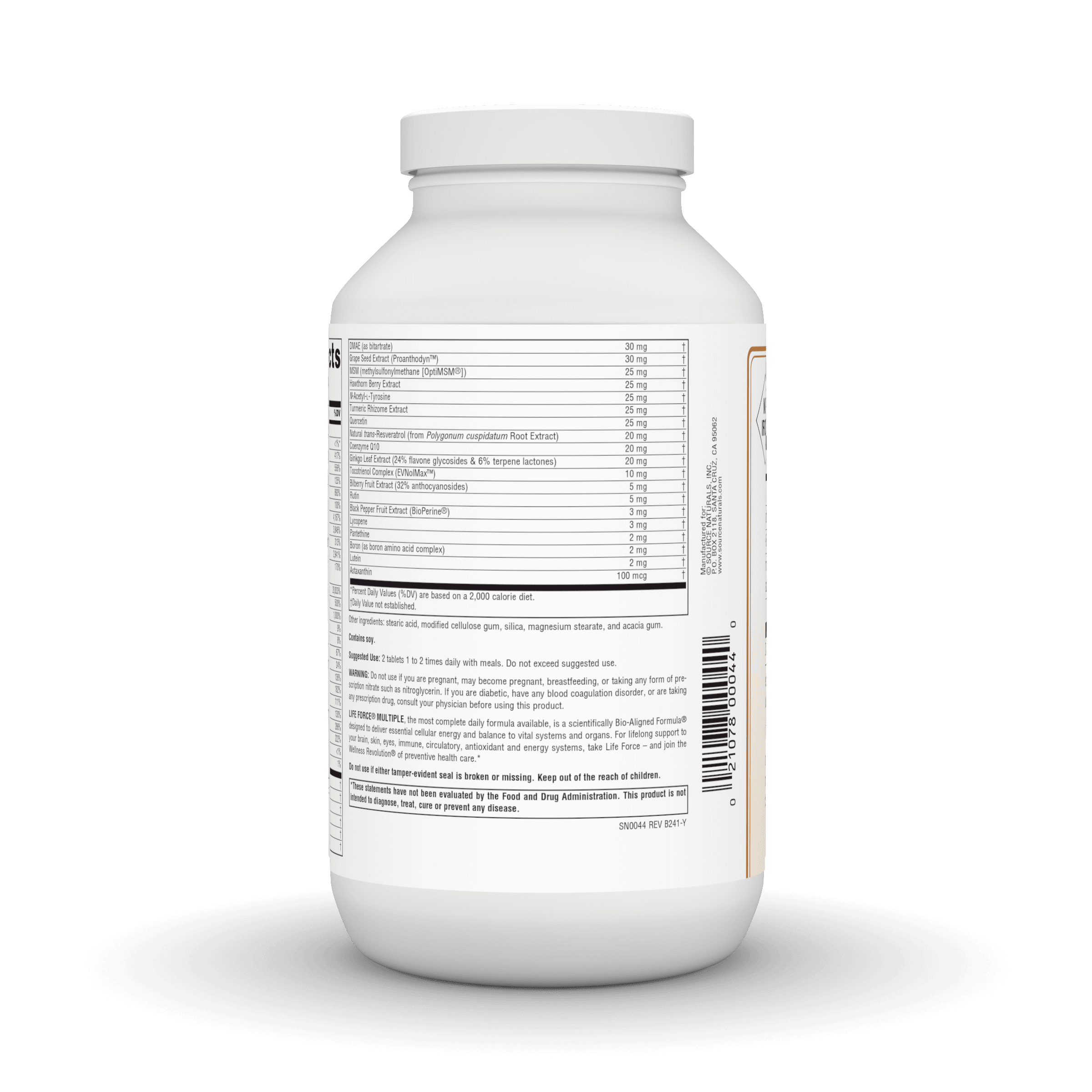 Source Naturals Life Force Multiple, Enegry Activator No Iron*- 180 Tablets