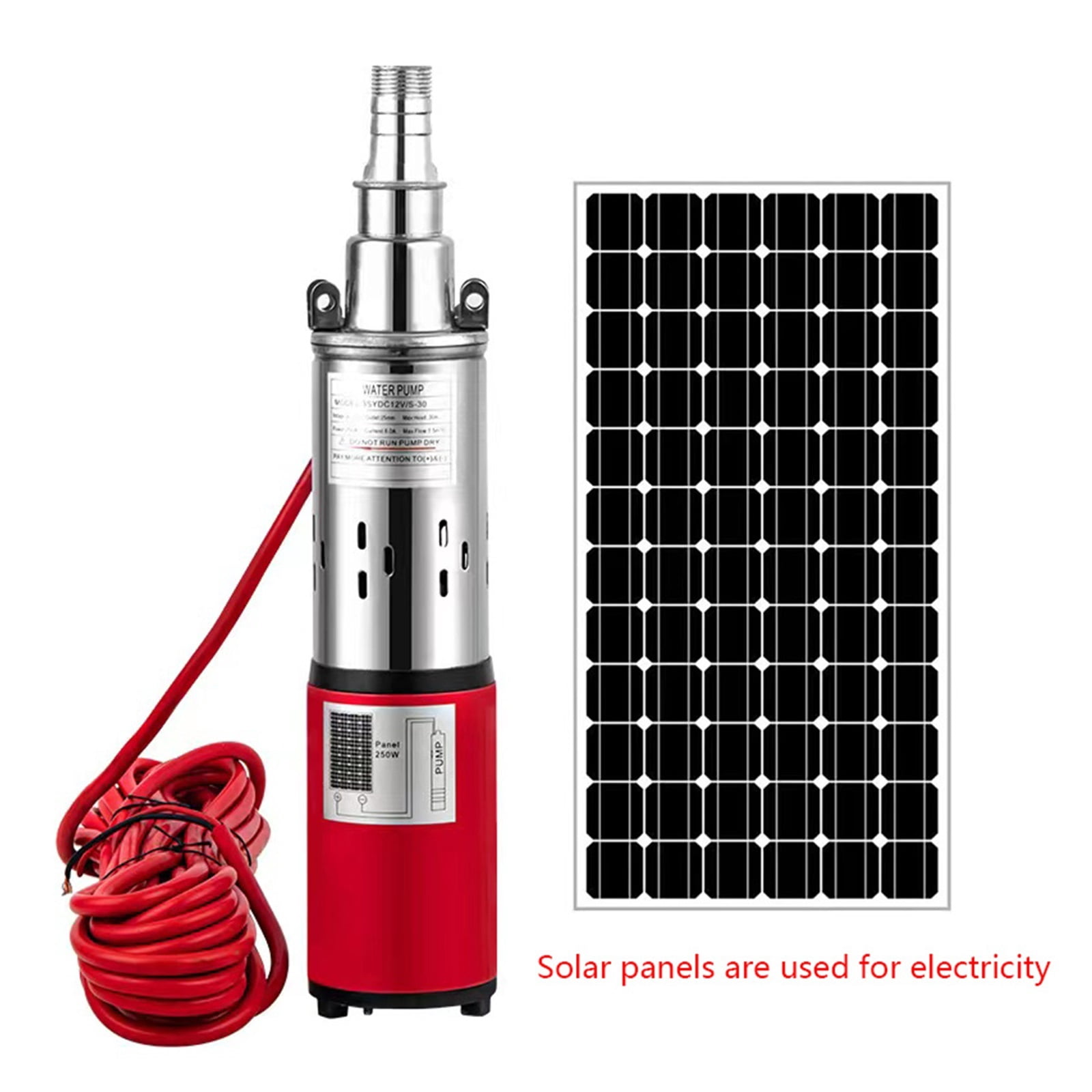 DC 12V/24V Solar Water Pump High Pressure Deep Well Pump Submersible Pump High Lift 30-50M Garden Home Agricultural Irrigation ,High Quality Solar Fountain Water Pump Kit - A_24V LIFT 50M